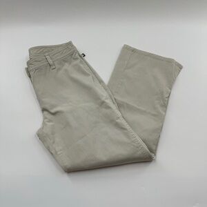 Express Light Beige Stretch Chino Work Pants with Zipper Fly & Clasp – Size 3/4